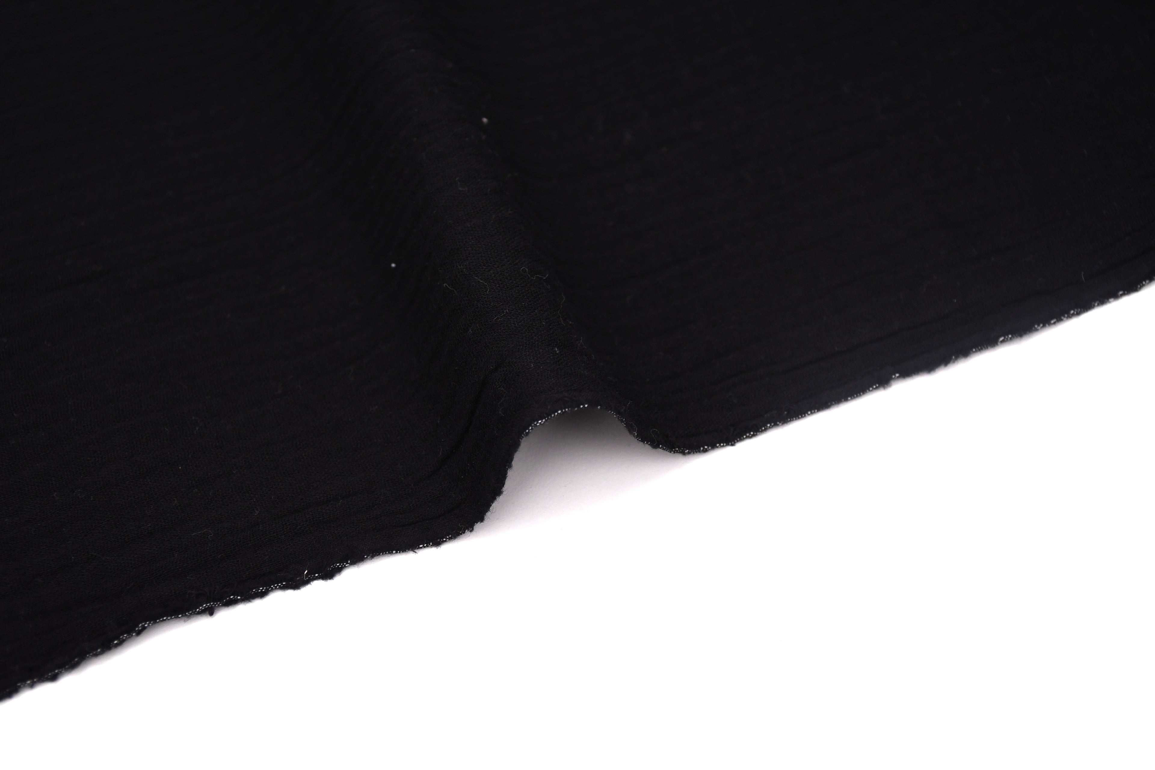 100% Cotton Double Gauze Muslin Fabric -  Black