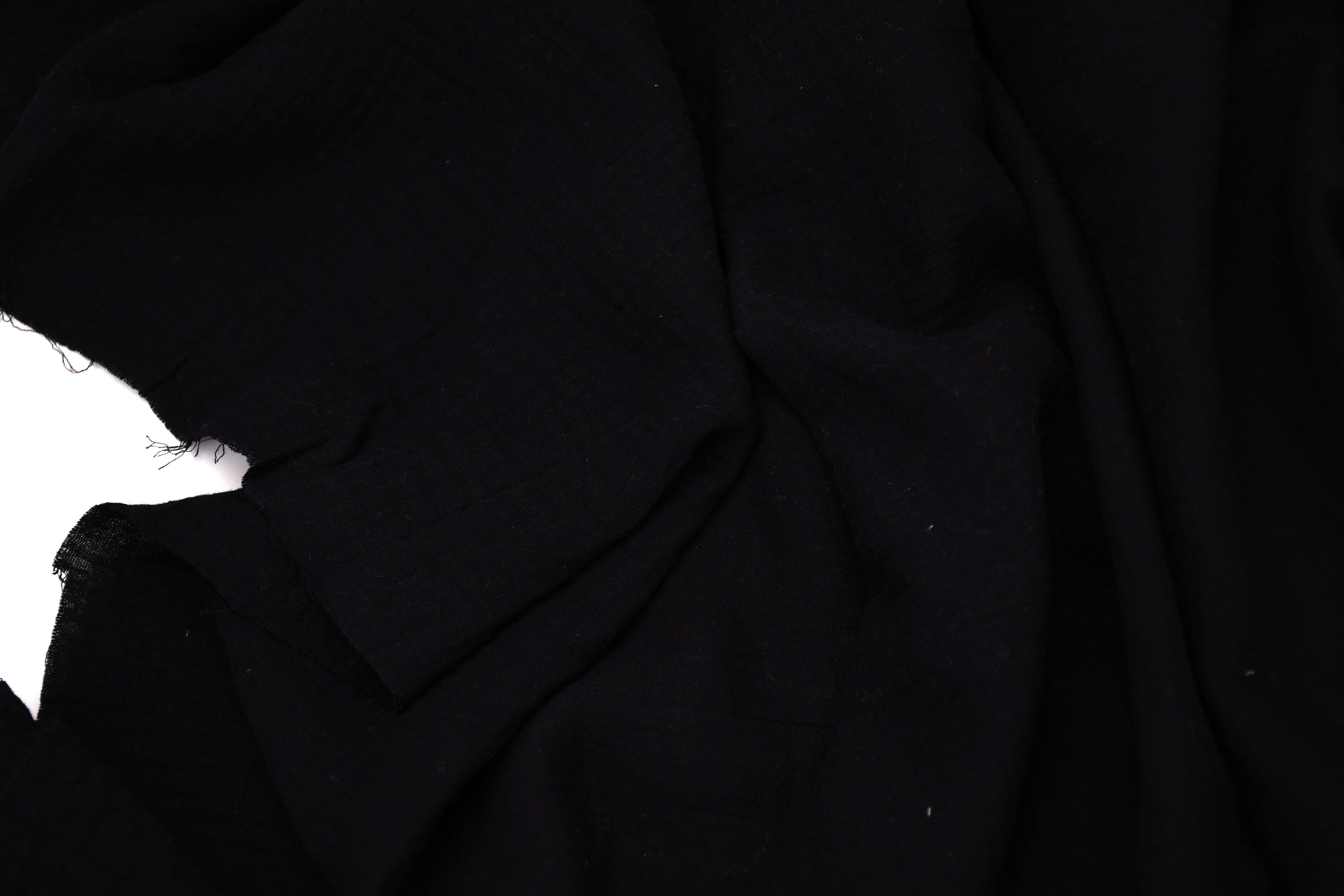 100% Cotton Double Gauze Muslin Fabric -  Black