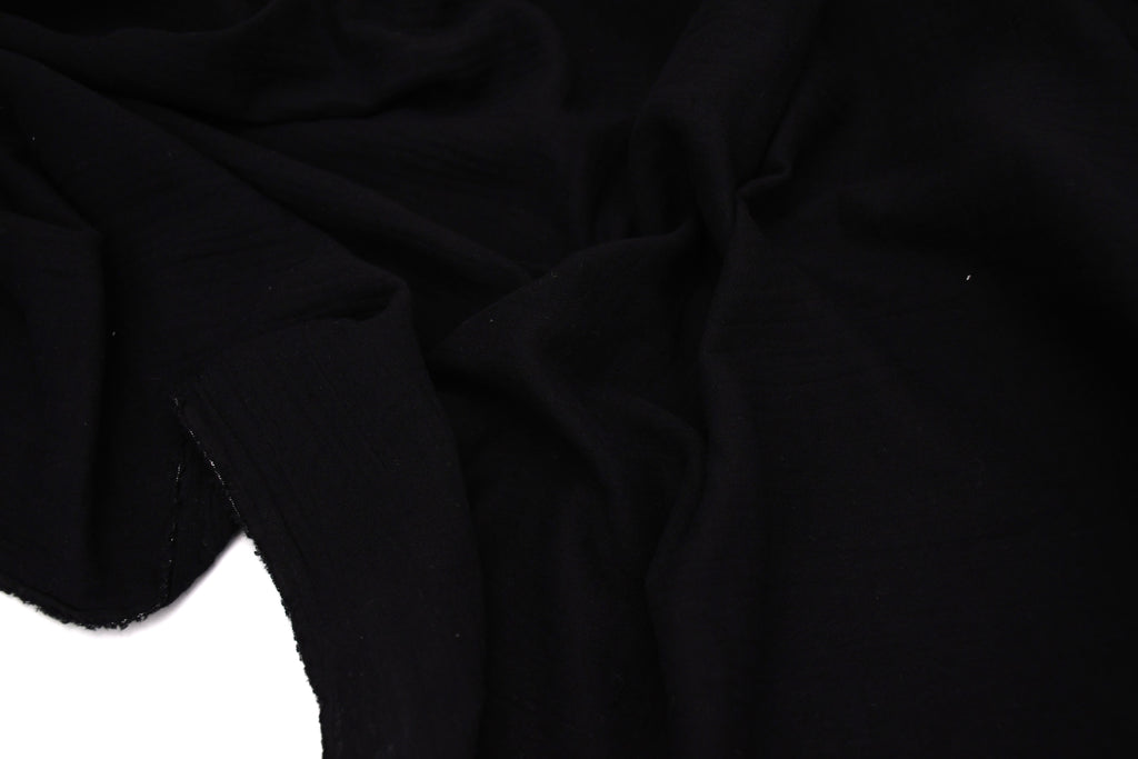 100% Cotton Double Gauze Muslin Fabric -  Black
