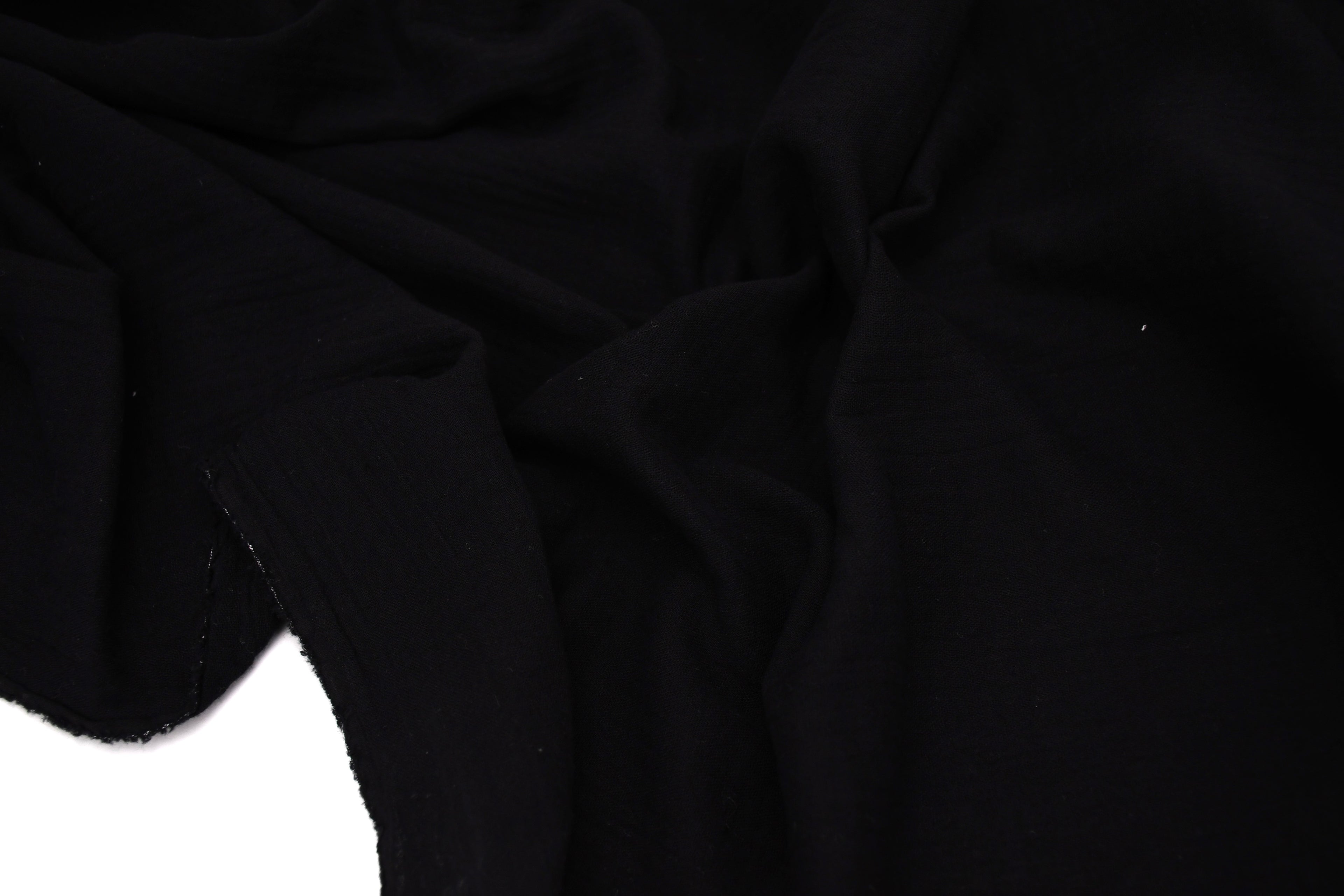 100% Cotton Double Gauze Muslin Fabric -  Black