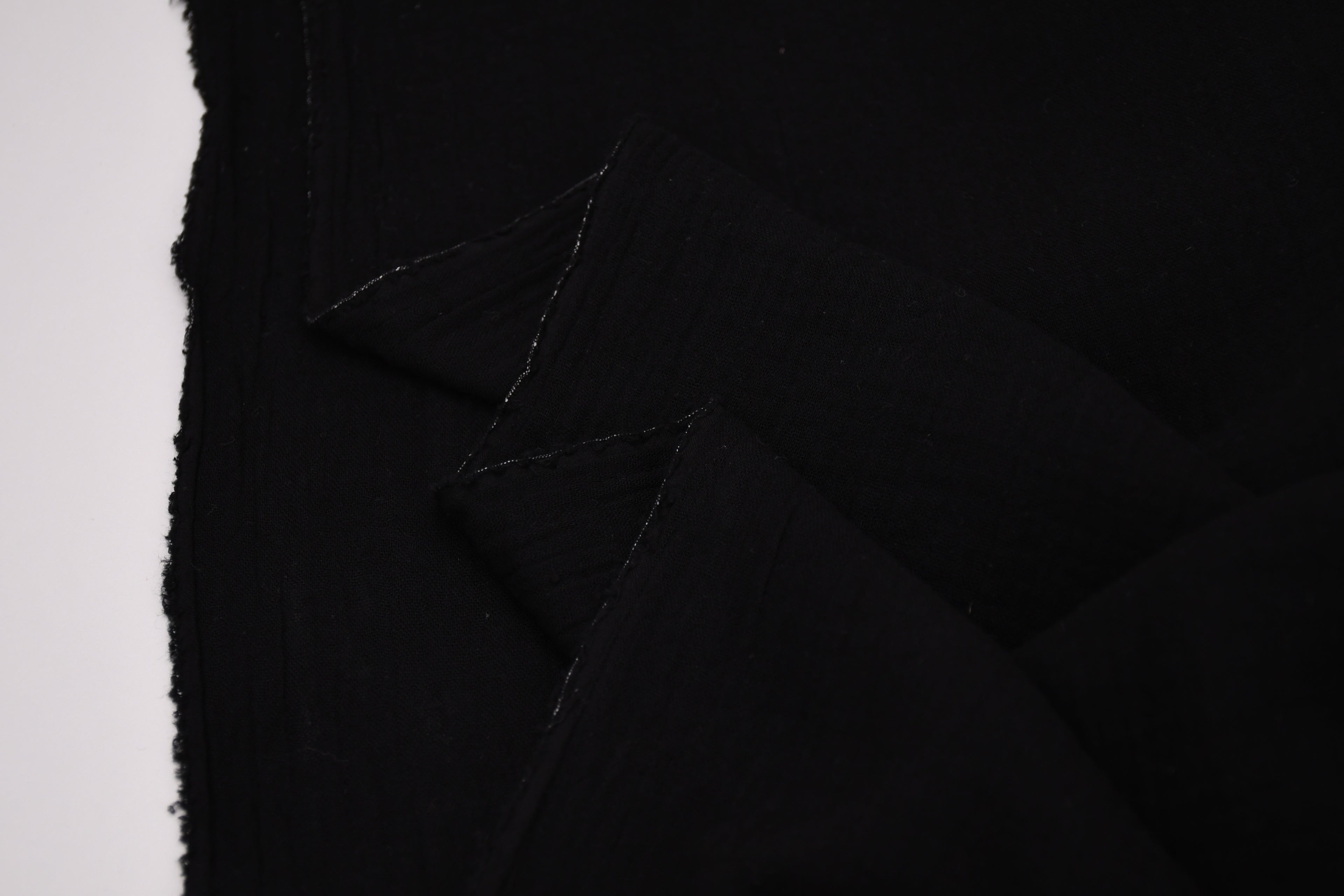 100% Cotton Double Gauze Muslin Fabric -  Black