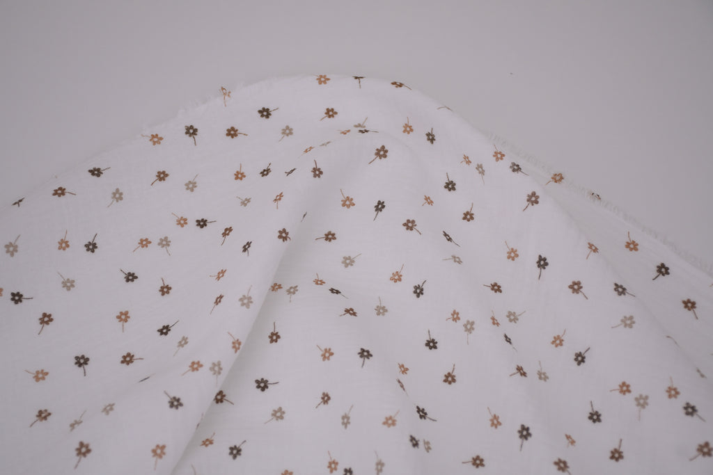100% Cotton Muslin Double Gauze Print - Toasted Poppies