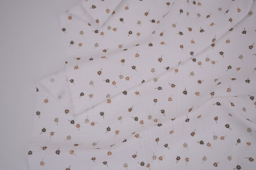 100% Cotton Muslin Double Gauze Print - Toasted Poppies