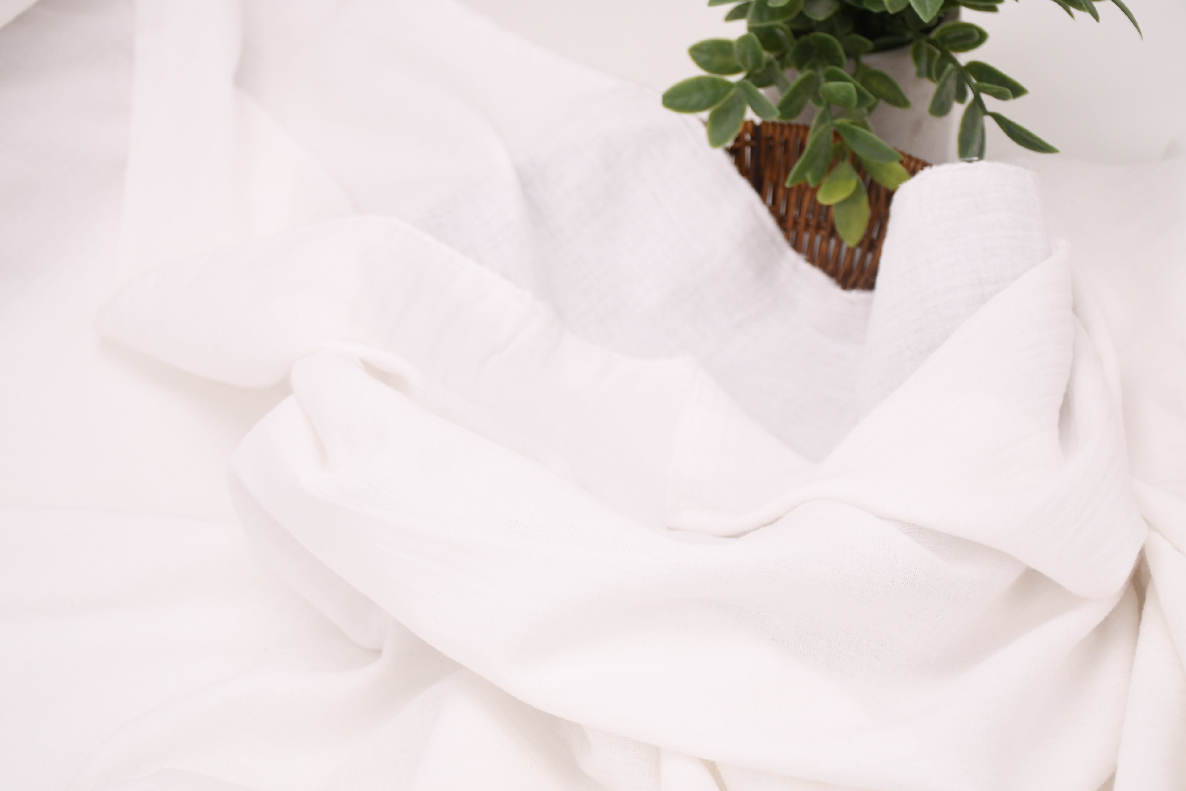 100% Cotton Double Gauze Muslin Fabric - Off-White