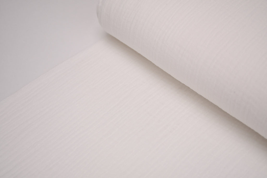 100% Cotton Double Gauze Muslin Fabric - Pure White