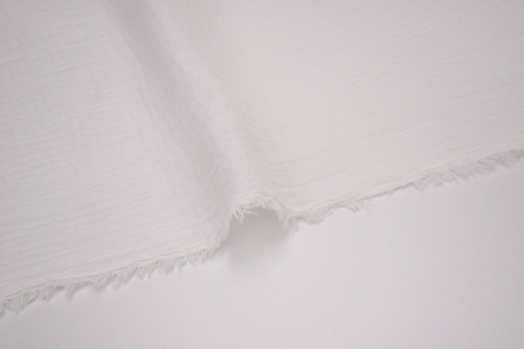 100% Cotton Double Gauze Muslin Fabric - Pure White