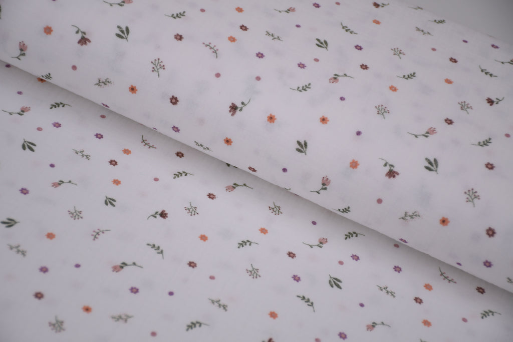 100% Cotton Muslin Double Gauze Print - Penny Petals