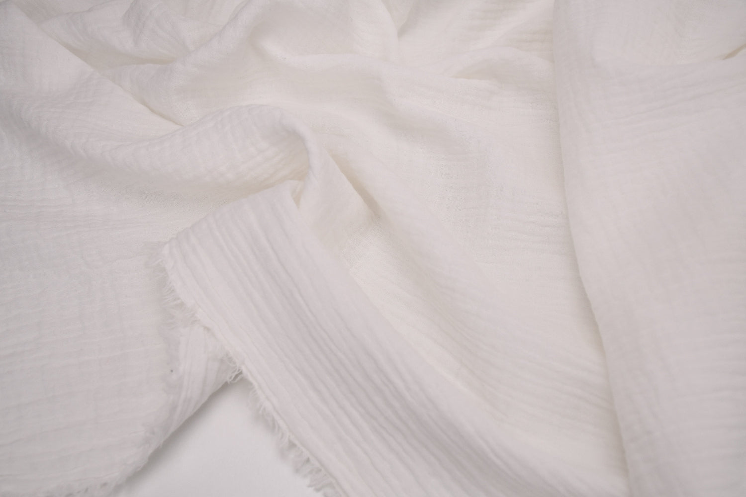 100% Cotton Double Gauze Muslin Fabric - Pure White