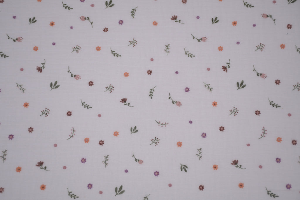 100% Cotton Muslin Double Gauze Print - Penny Petals