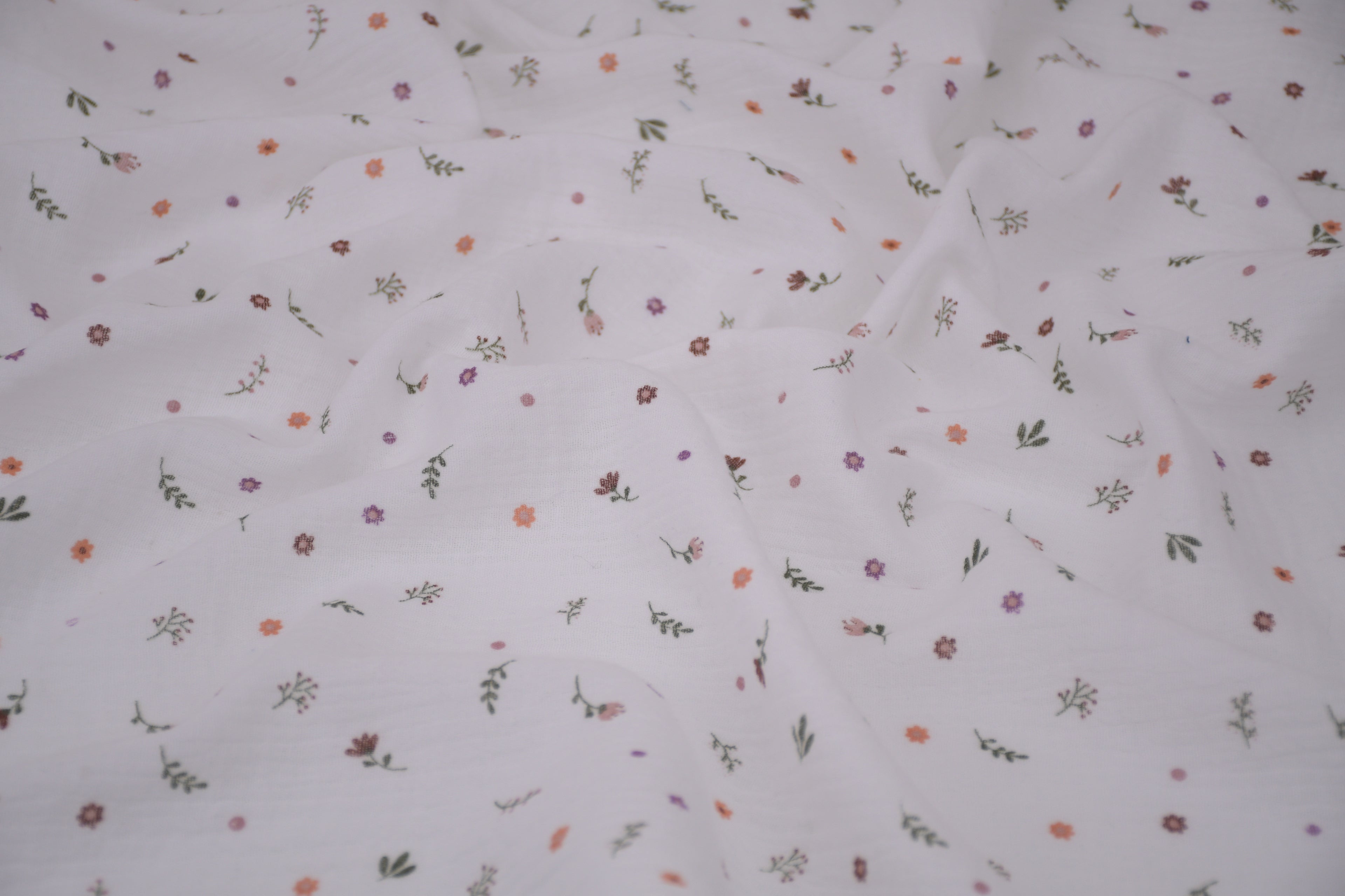 100% Cotton Muslin Double Gauze Print - Penny Petals
