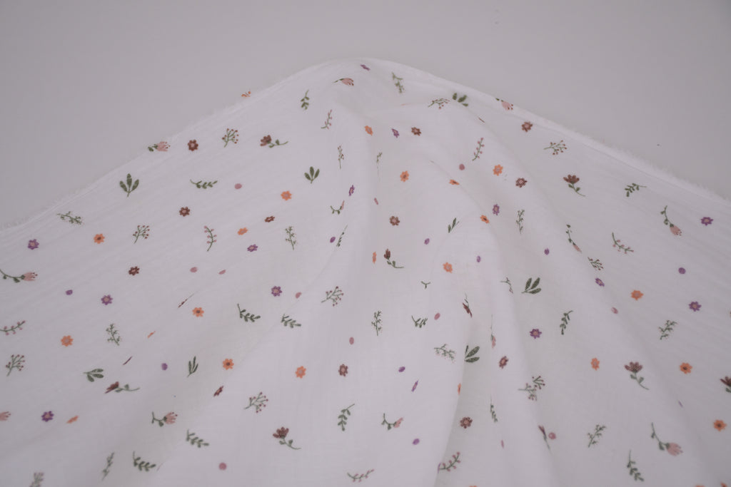 100% Cotton Muslin Double Gauze Print - Penny Petals