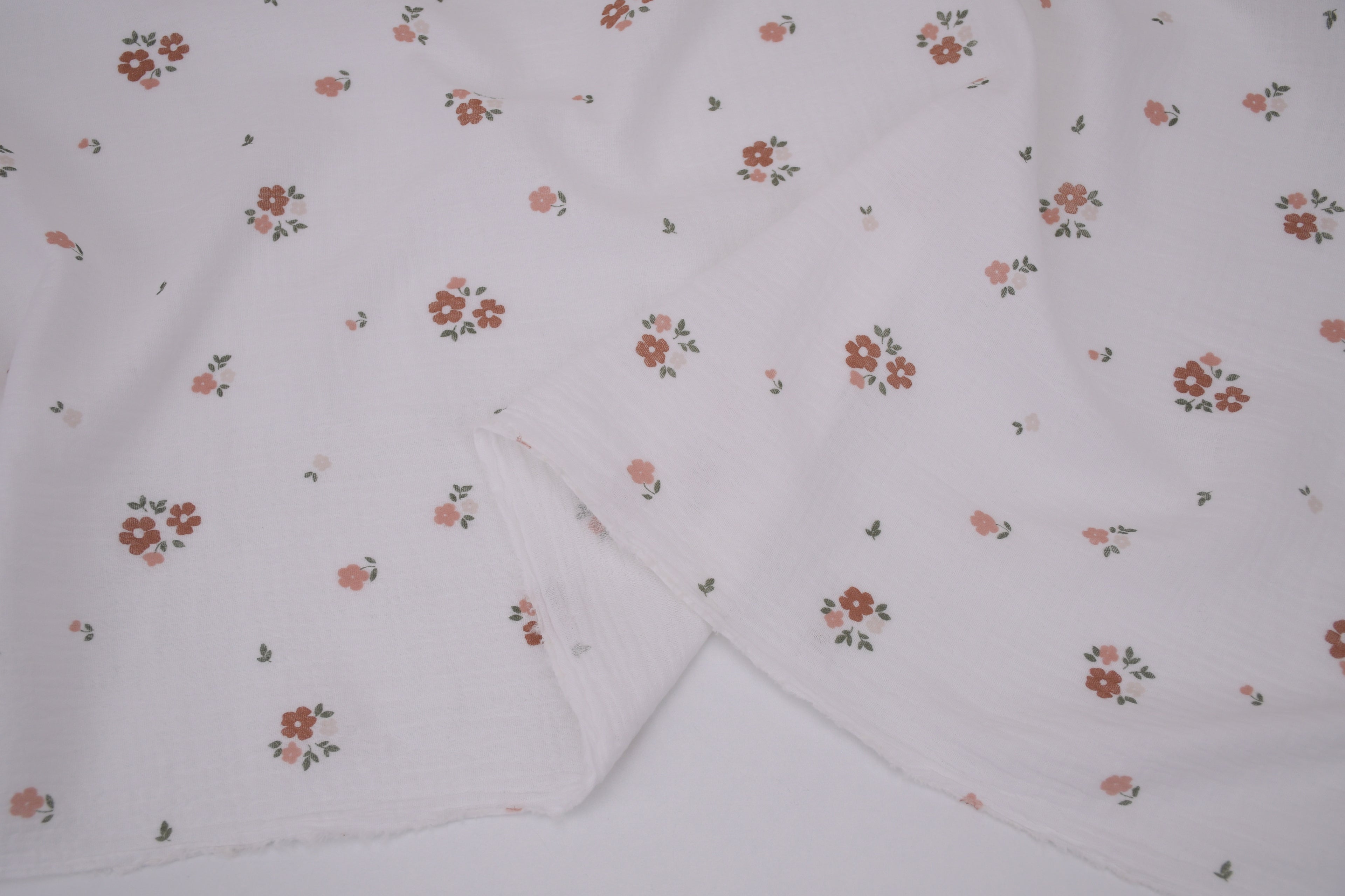 100% Cotton Muslin Double Gauze Print - Apricot Bloom