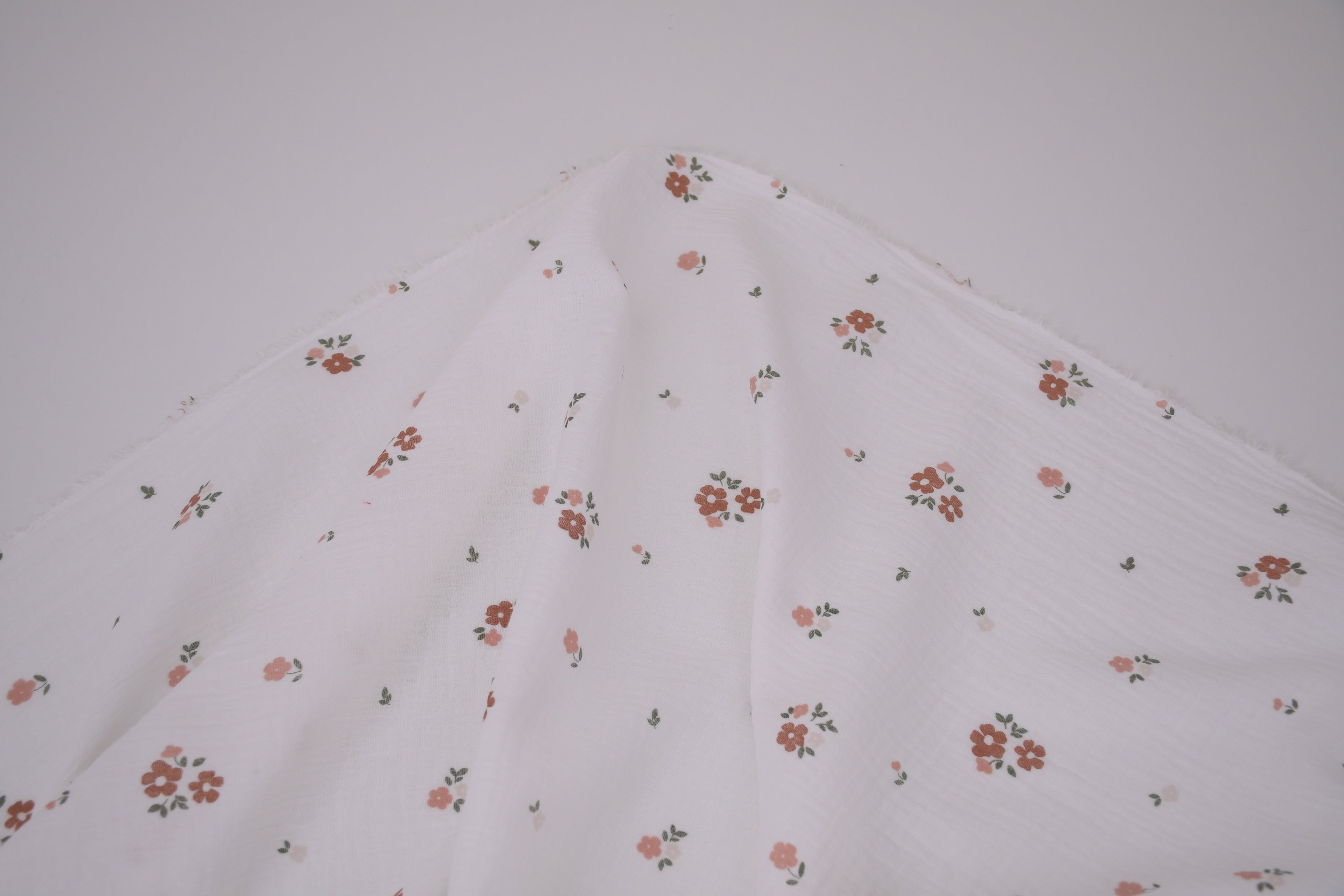 100% Cotton Muslin Double Gauze Print - Apricot Bloom