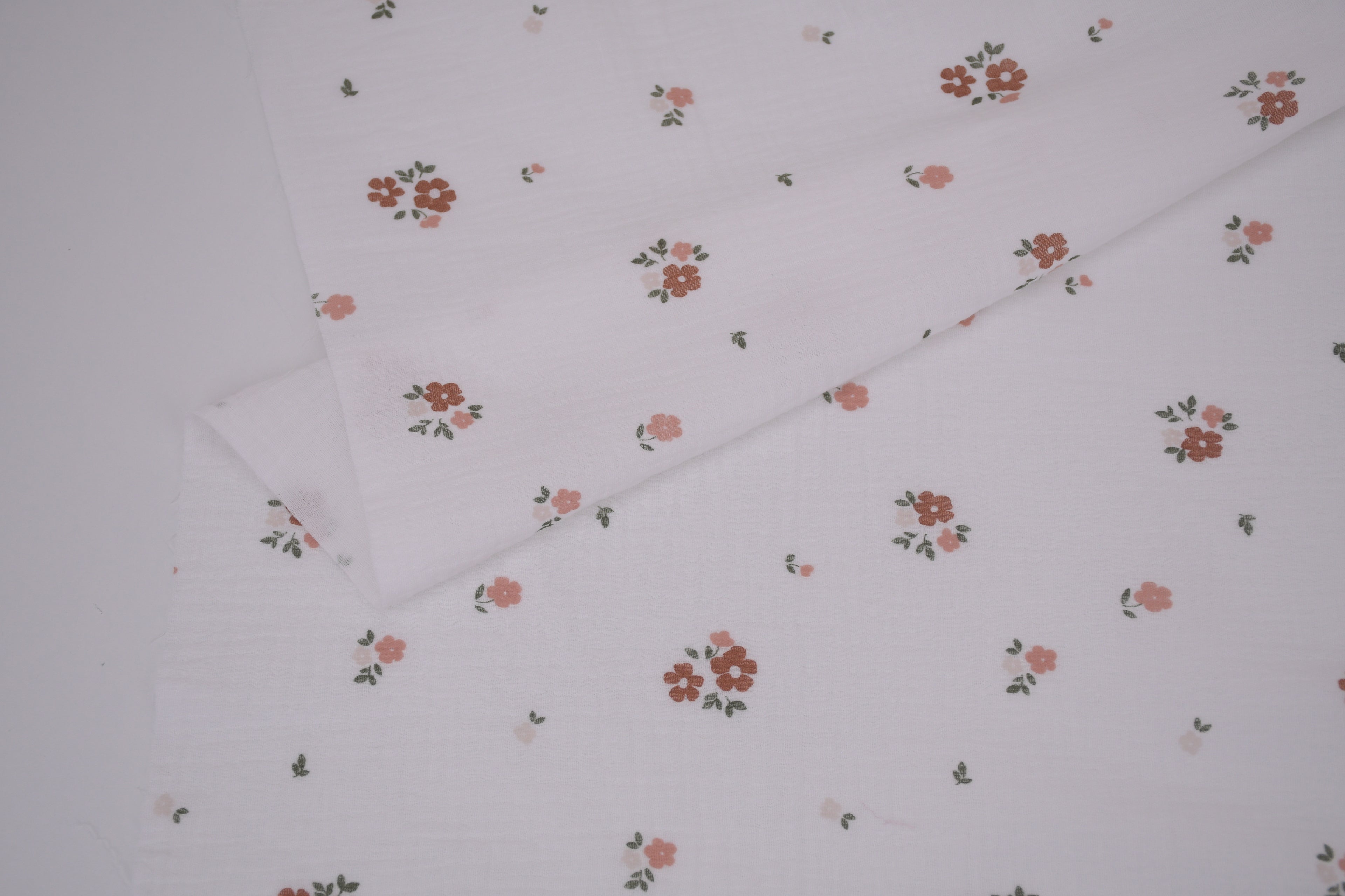 100% Cotton Muslin Double Gauze Print - Apricot Bloom