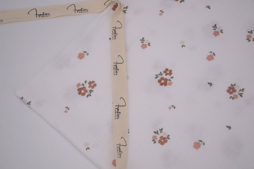 100% Cotton Muslin Double Gauze Print - Apricot Bloom