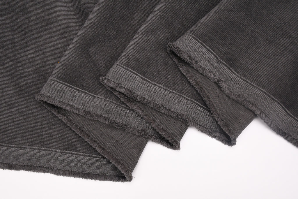16 Wales Corduroy Light Stretch Fabric - Charcoal Grey