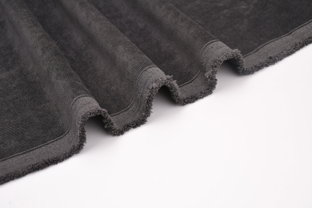 16 Wales Corduroy Light Stretch Fabric - Charcoal Grey