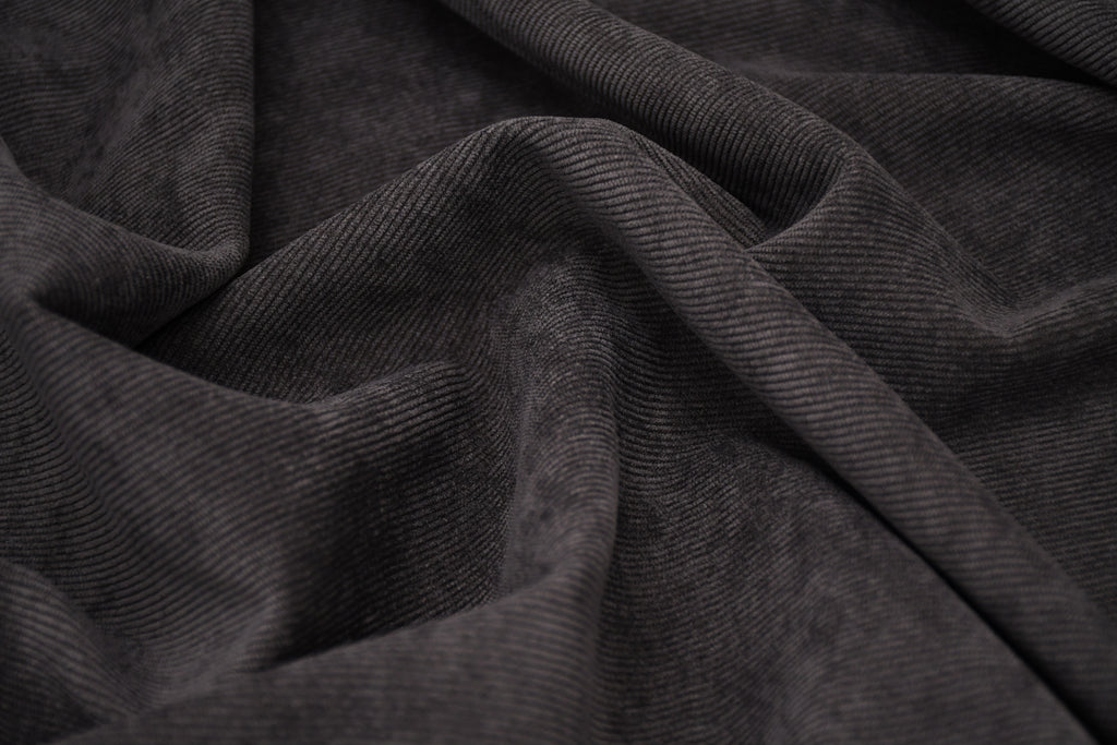 16 Wales Corduroy Light Stretch Fabric - Charcoal Grey