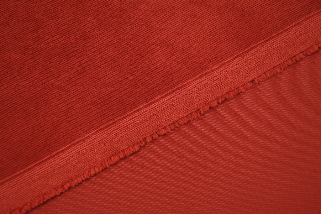 16 Wale Corduroy Light Stretch Fabric - Burnt Red