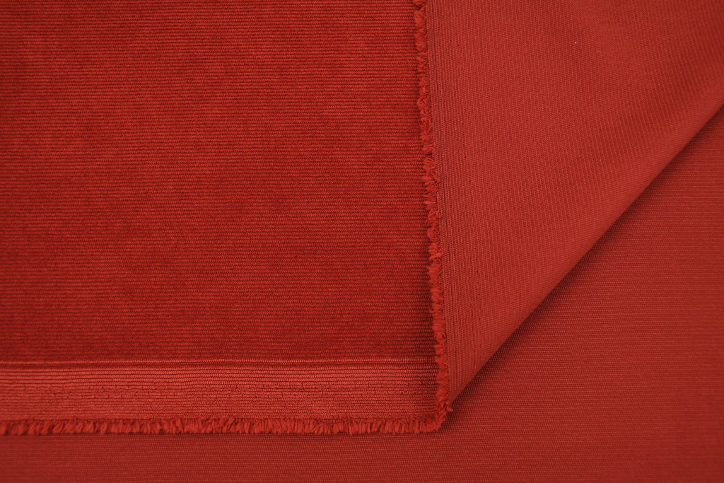 16 Wale Corduroy Light Stretch Fabric - Burnt Red