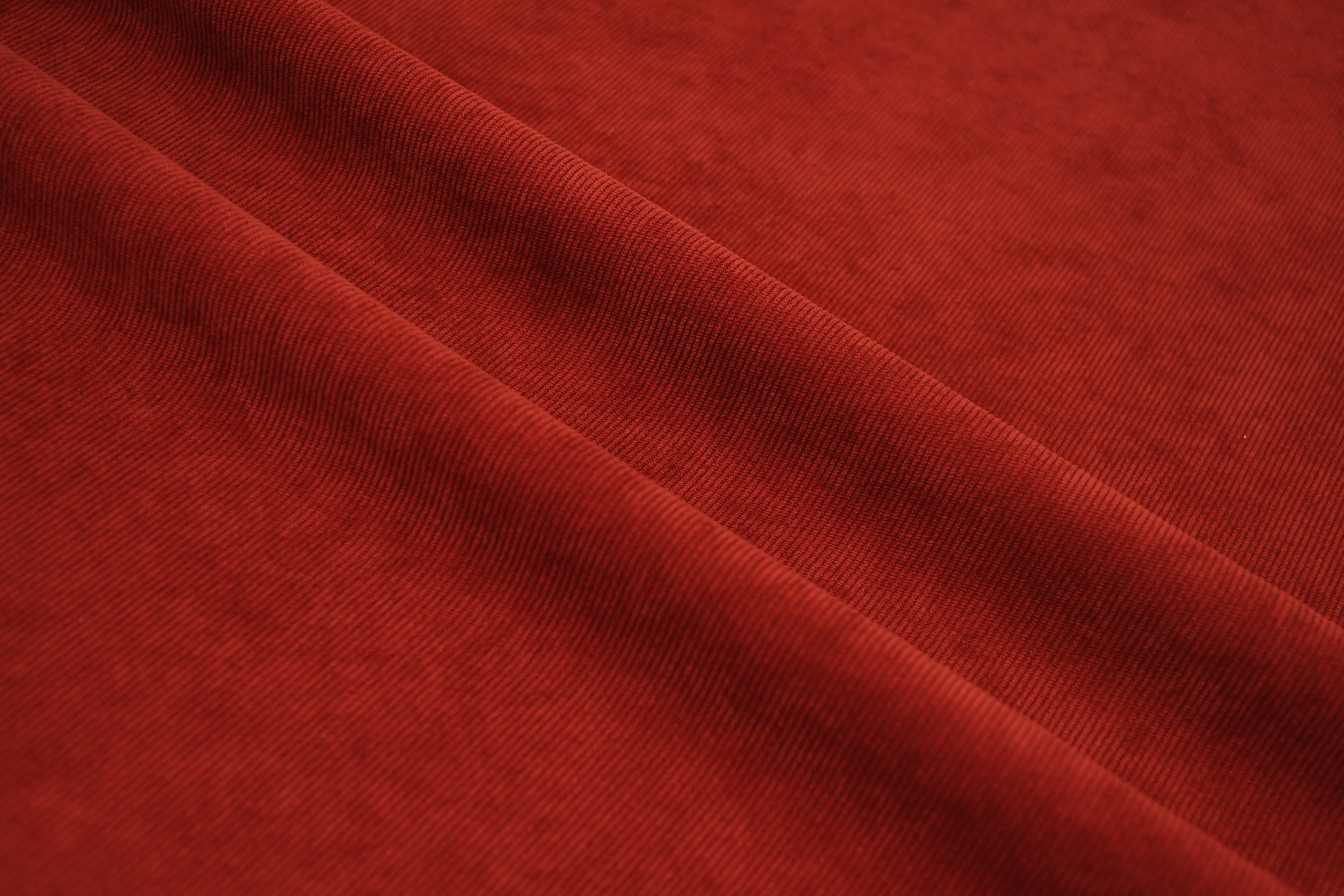 16 Wale Corduroy Light Stretch Fabric - Burnt Red