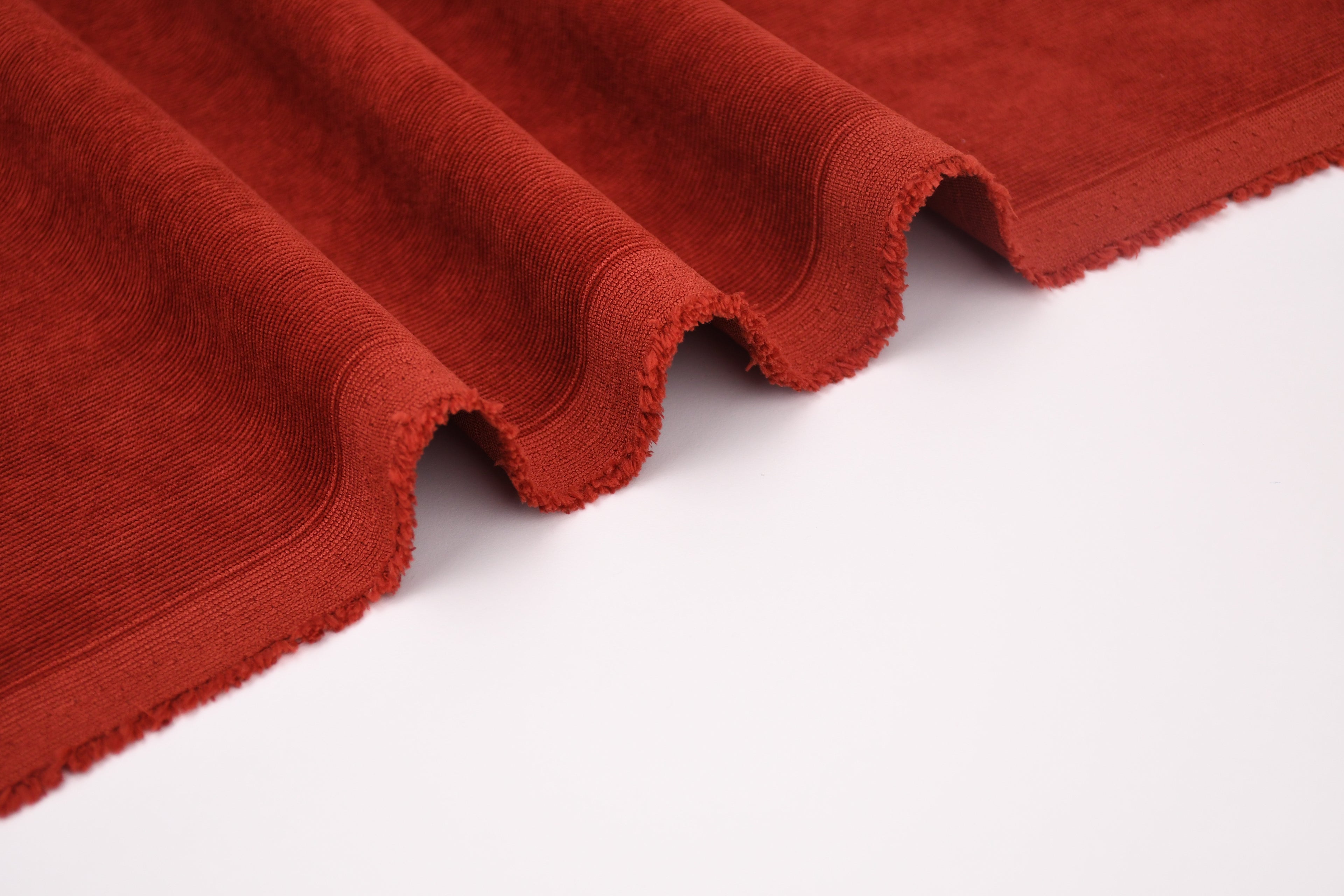 16 Wale Corduroy Light Stretch Fabric - Burnt Red