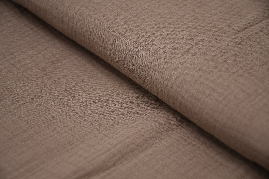 100% Cotton Double Gauze Muslin Fabric - Taupe