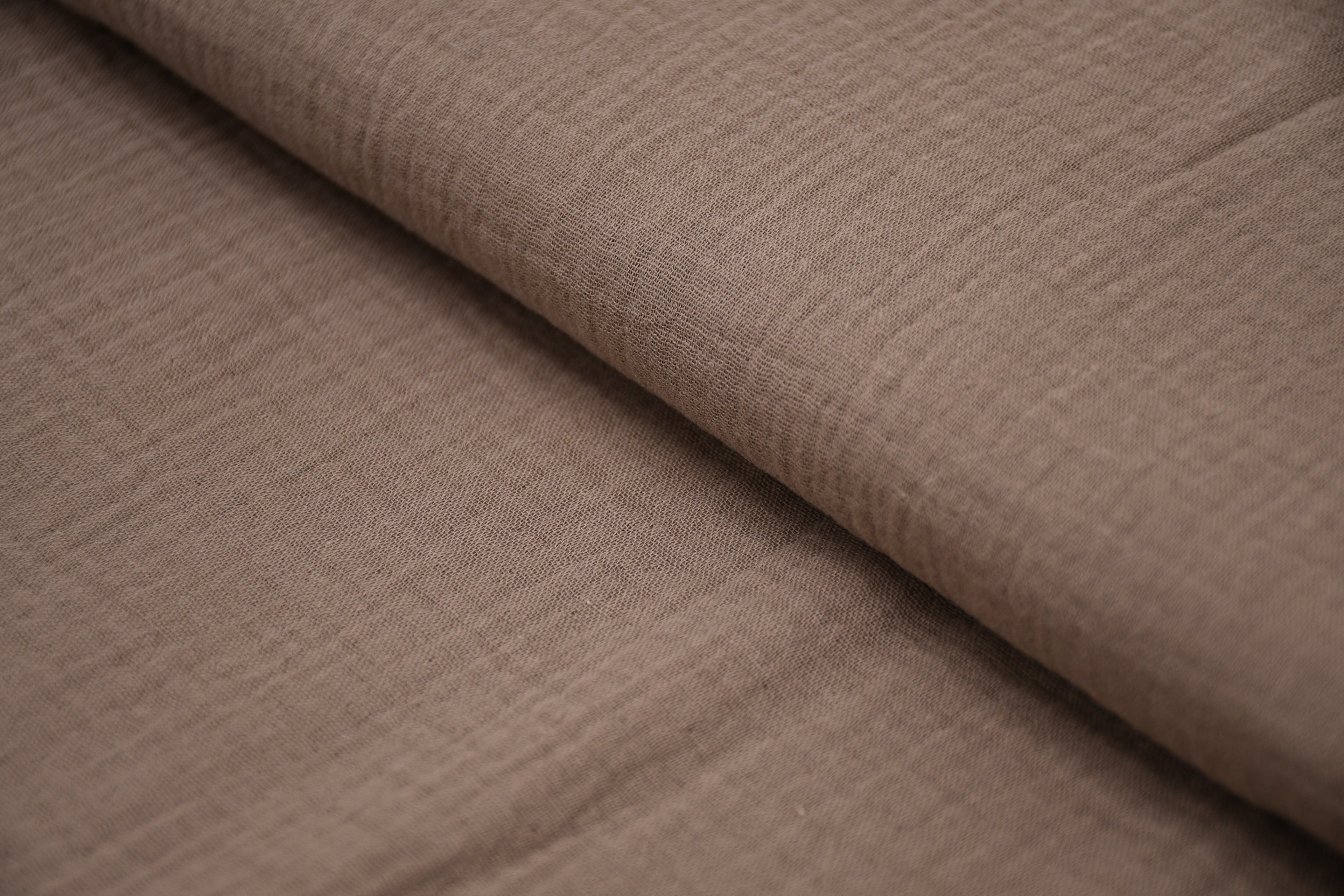 100% Cotton Double Gauze Muslin Fabric - Taupe