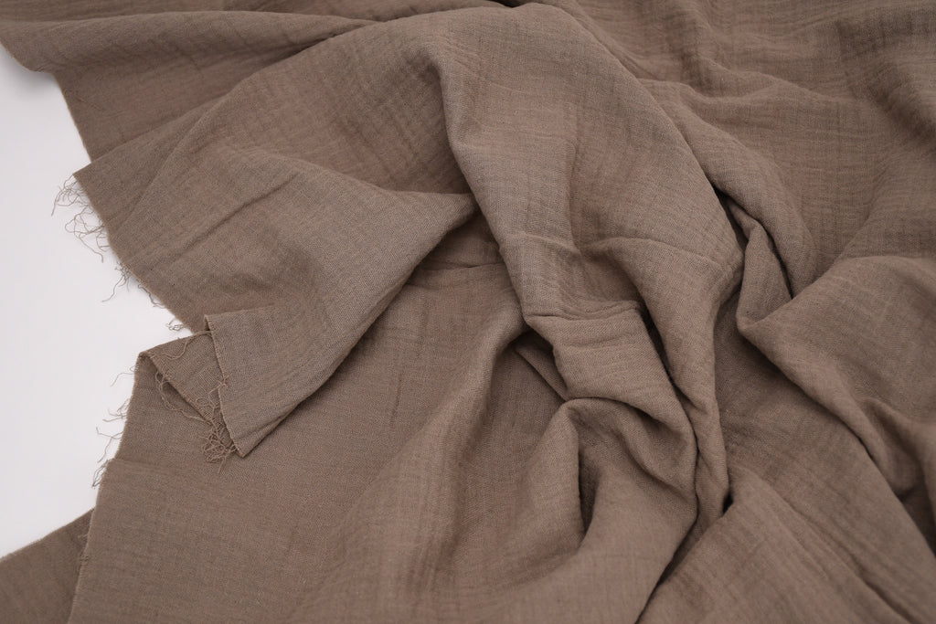 100% Cotton Double Gauze Muslin Fabric - Taupe