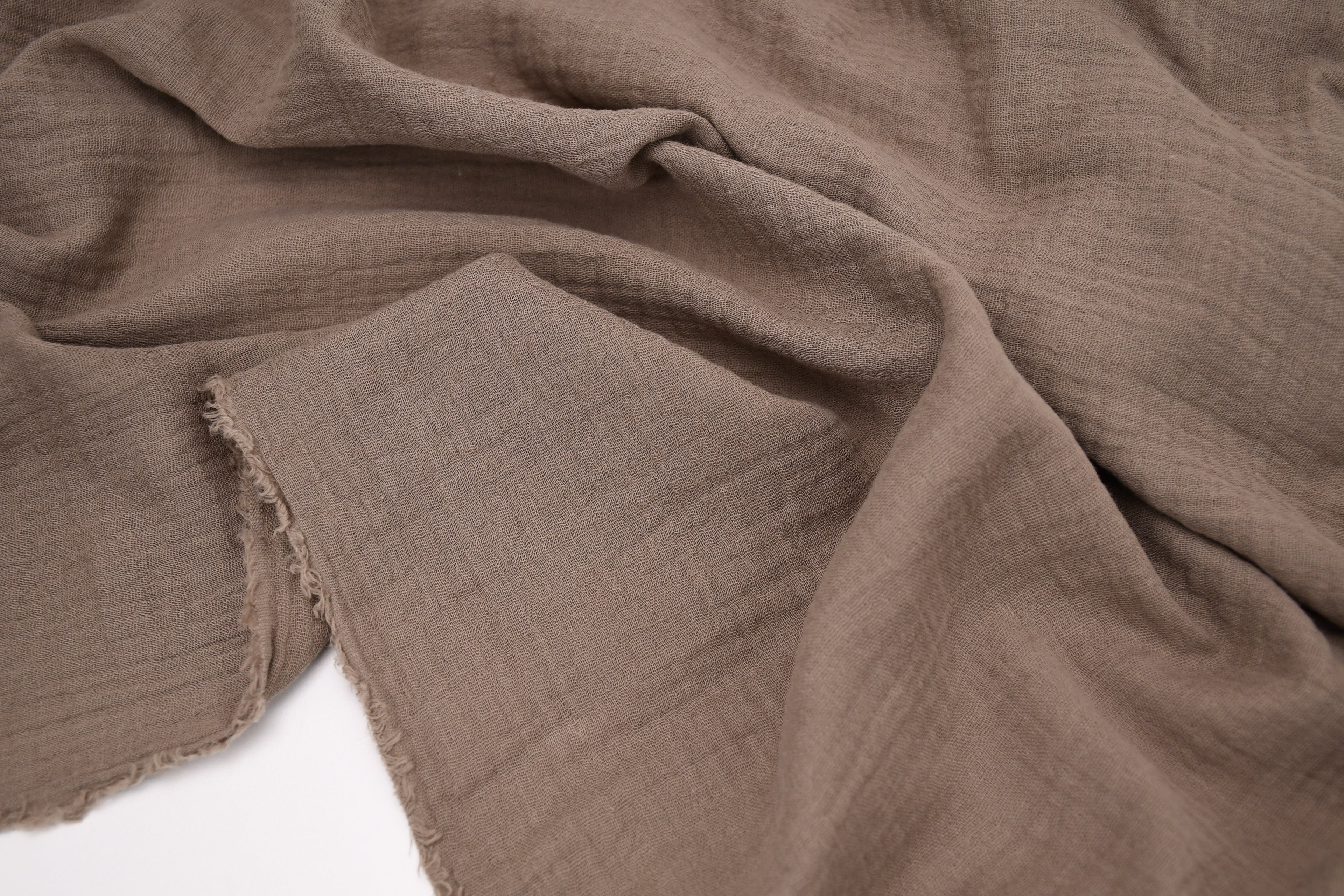 100% Cotton Double Gauze Muslin Fabric - Taupe