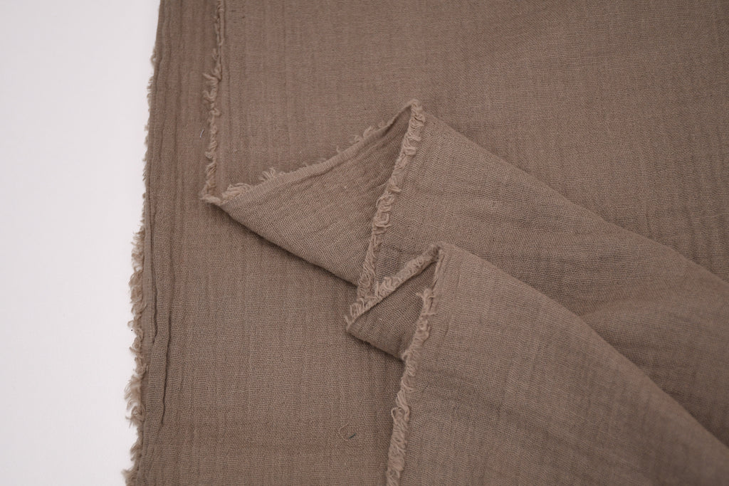 100% Cotton Double Gauze Muslin Fabric - Taupe