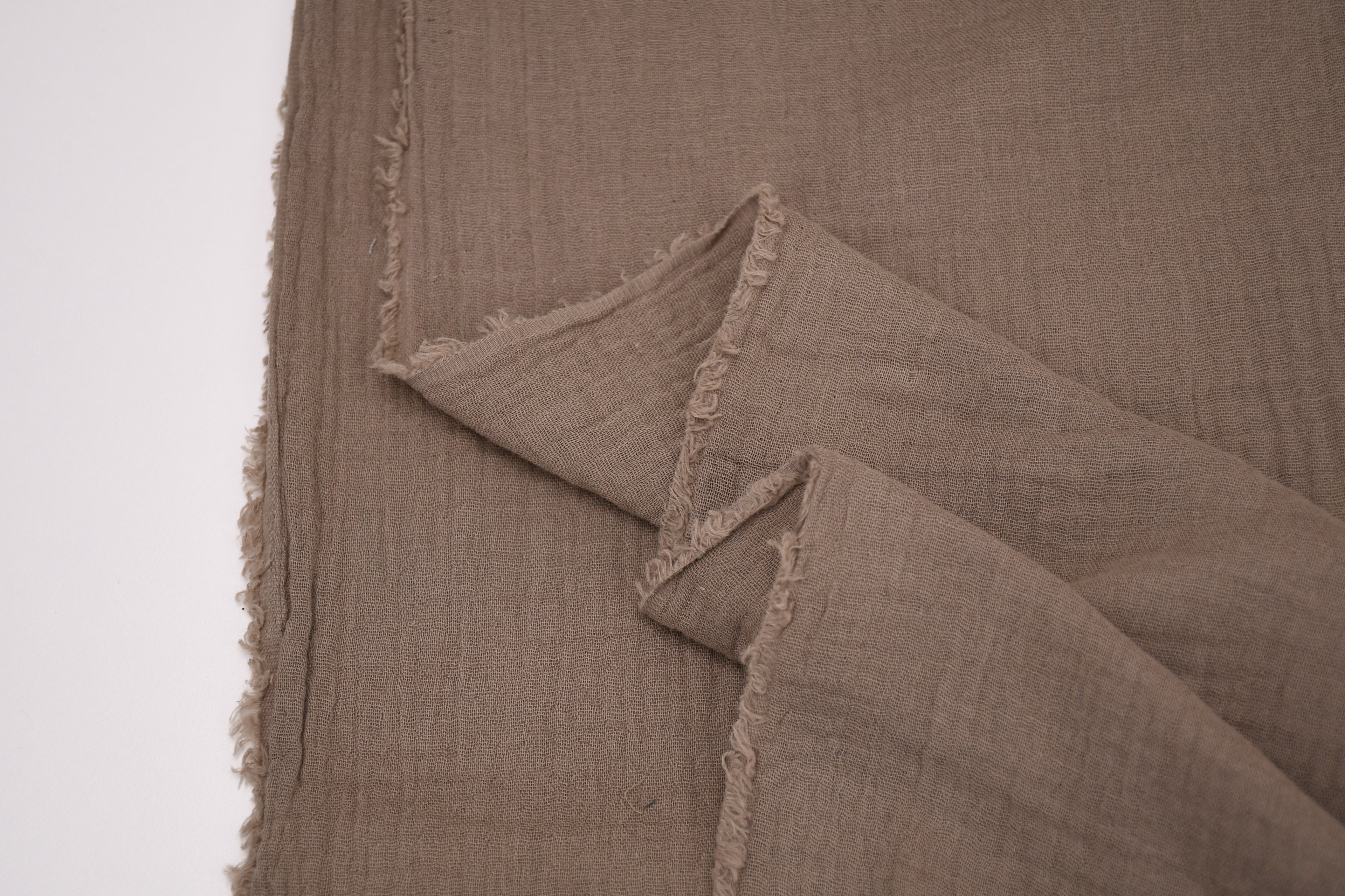 100% Cotton Double Gauze Muslin Fabric - Taupe