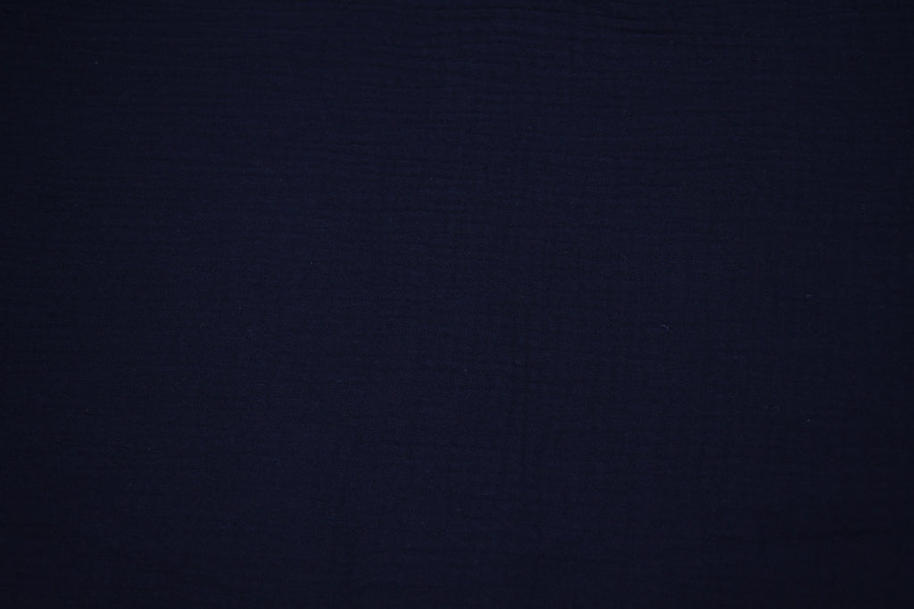 100% Cotton Double Gauze Muslin Fabric - Navy