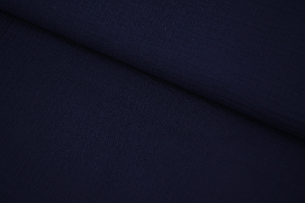 100% Cotton Double Gauze Muslin Fabric - Navy