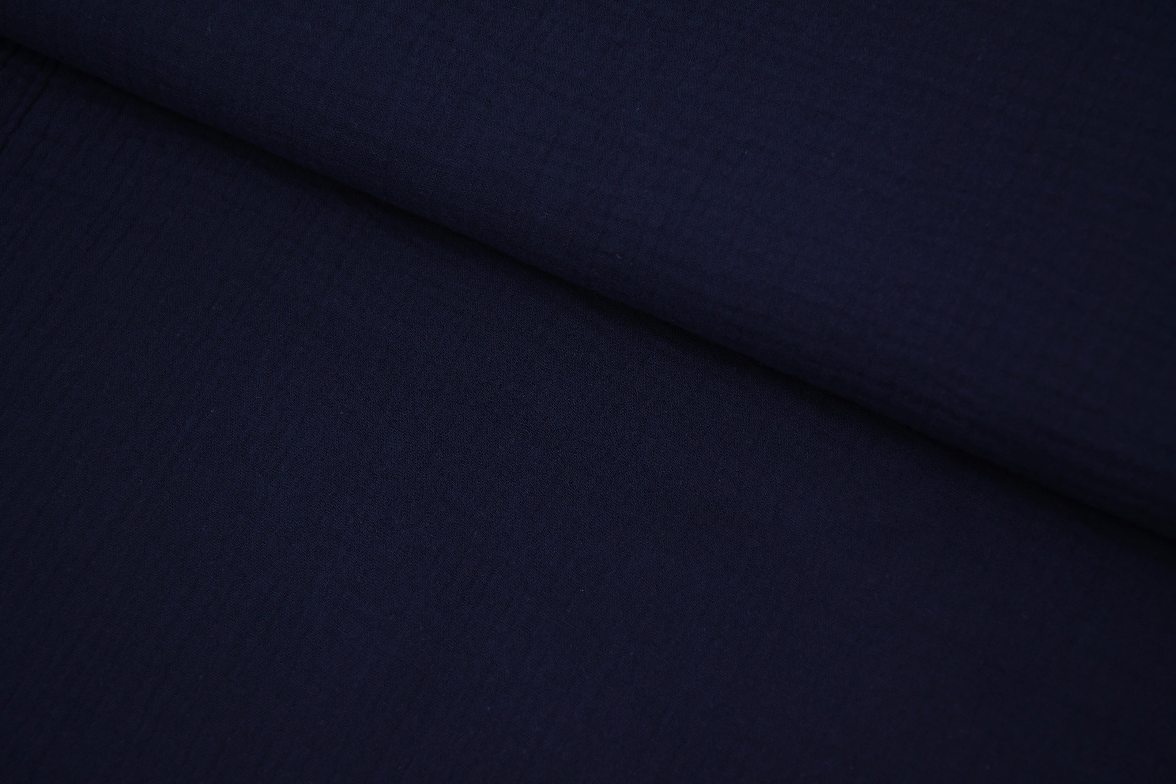 100% Cotton Double Gauze Muslin Fabric - Navy