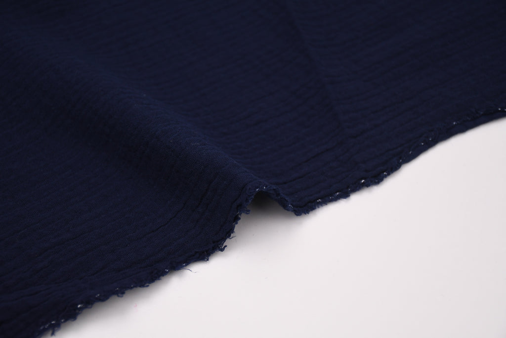 100% Cotton Double Gauze Muslin Fabric - Navy