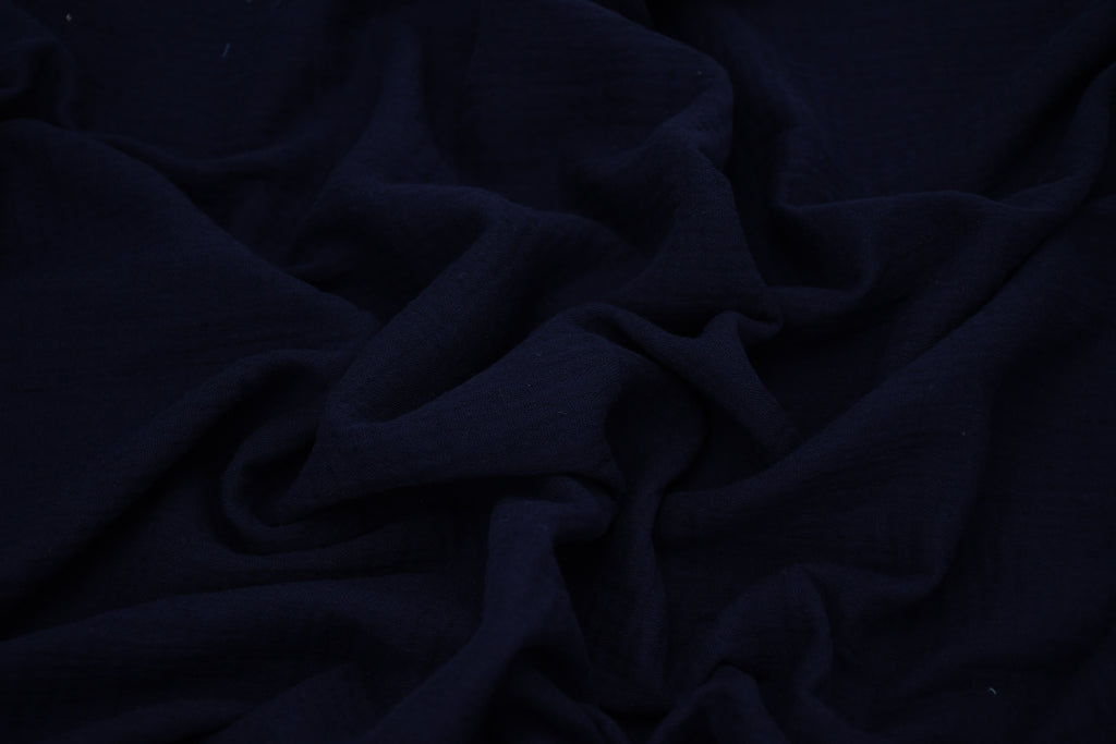 100% Cotton Double Gauze Muslin Fabric - Navy