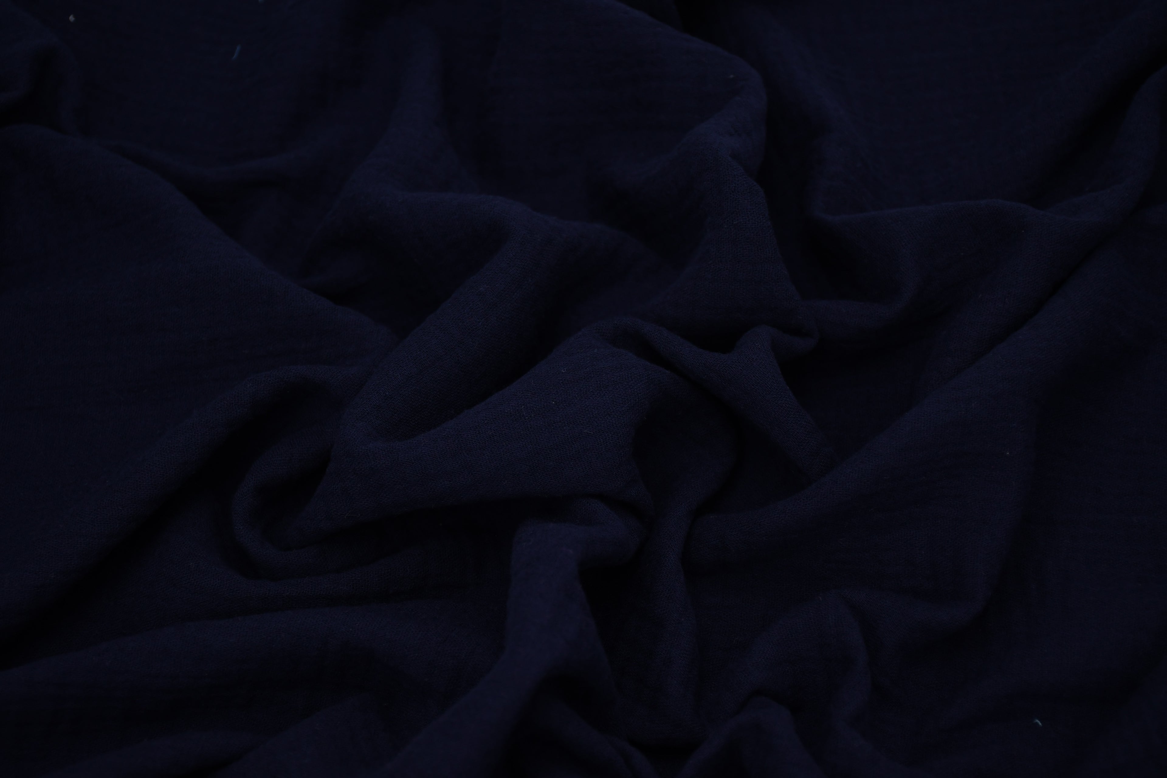 100% Cotton Double Gauze Muslin Fabric - Navy