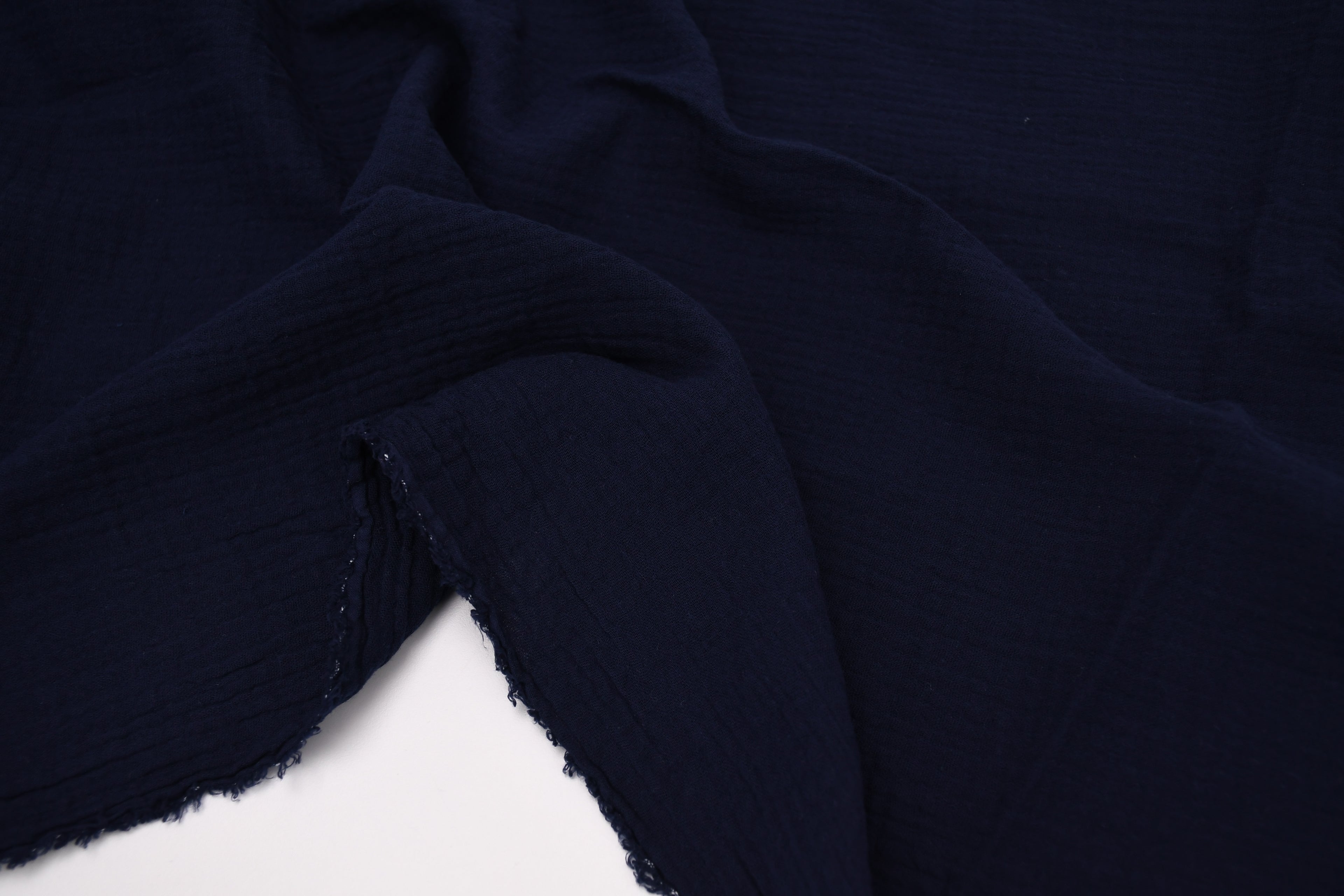 100% Cotton Double Gauze Muslin Fabric - Navy