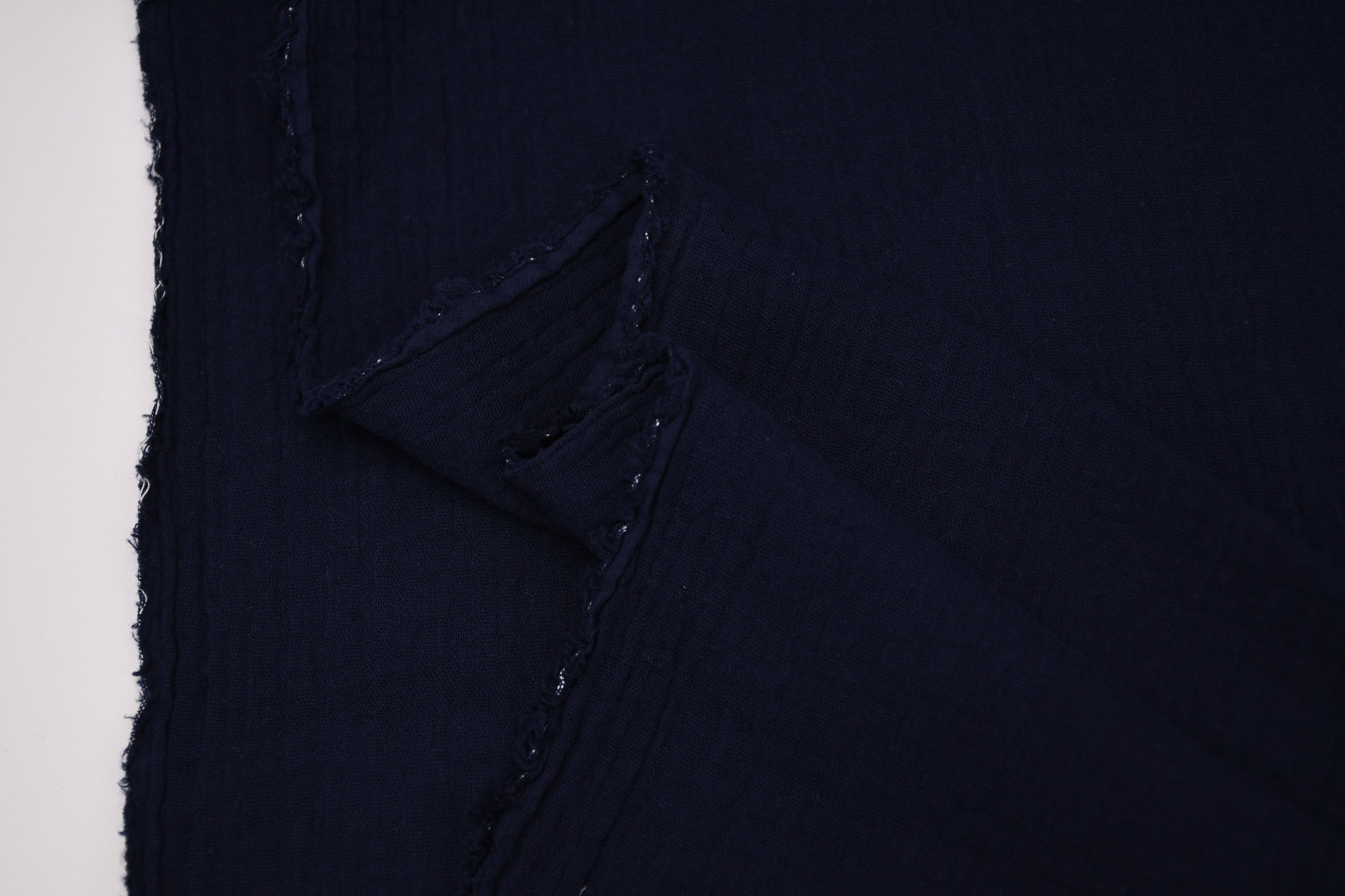 100% Cotton Double Gauze Muslin Fabric - Navy