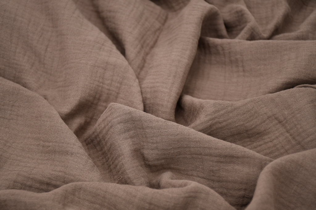100% Cotton Double Gauze Muslin Fabric - Taupe