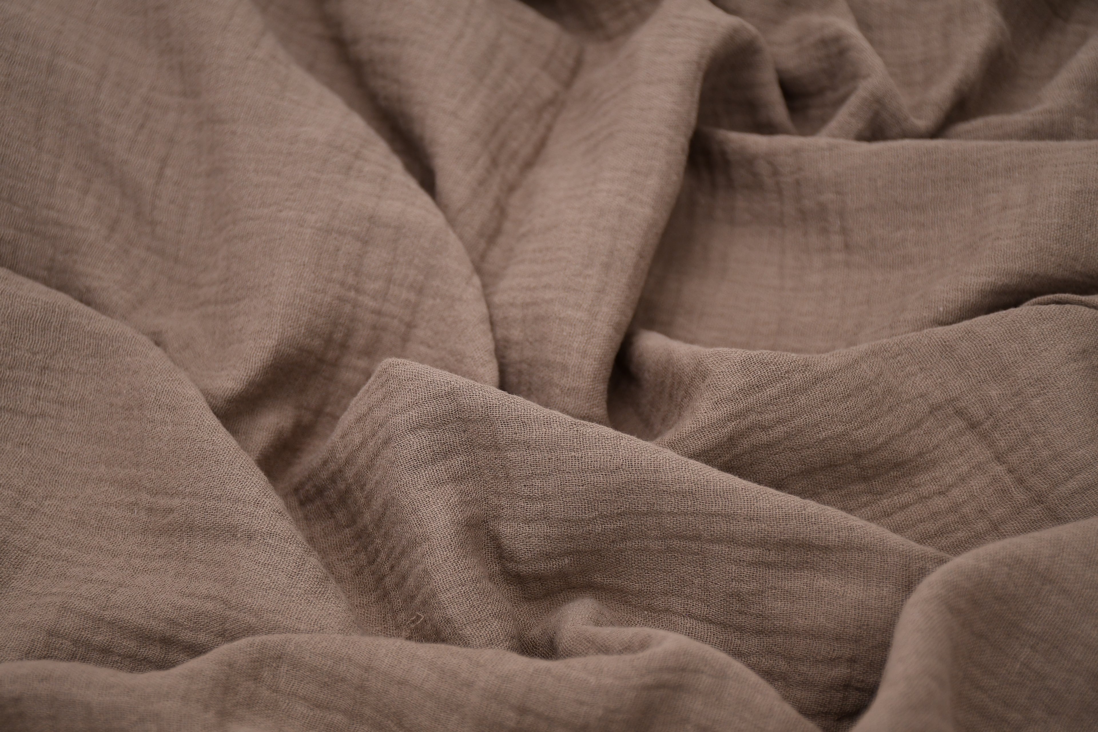100% Cotton Double Gauze Muslin Fabric - Taupe