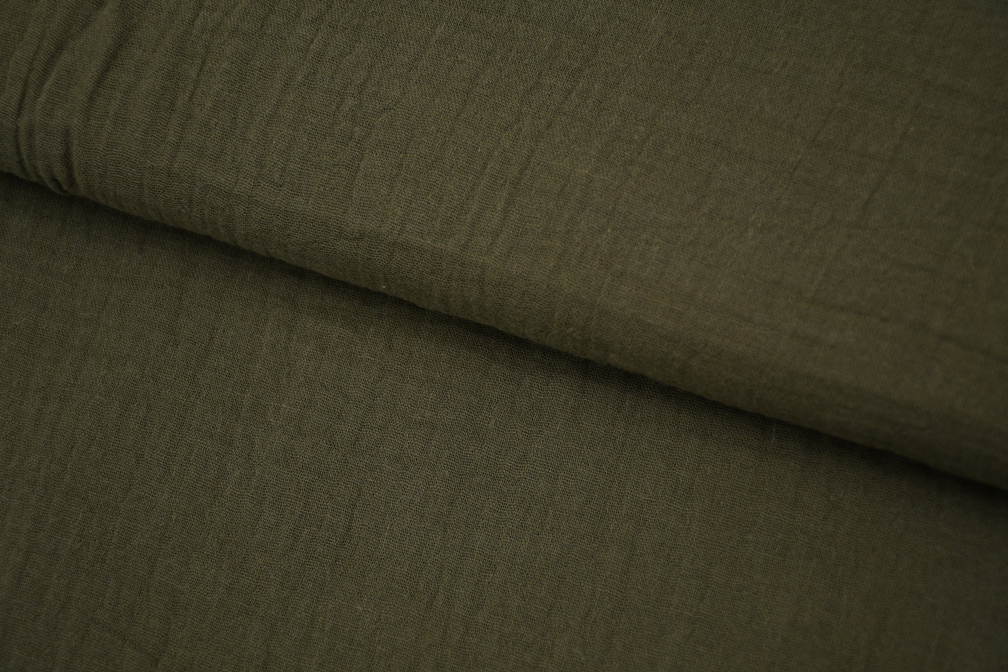 100% Cotton Double Gauze Muslin Fabric -  Army