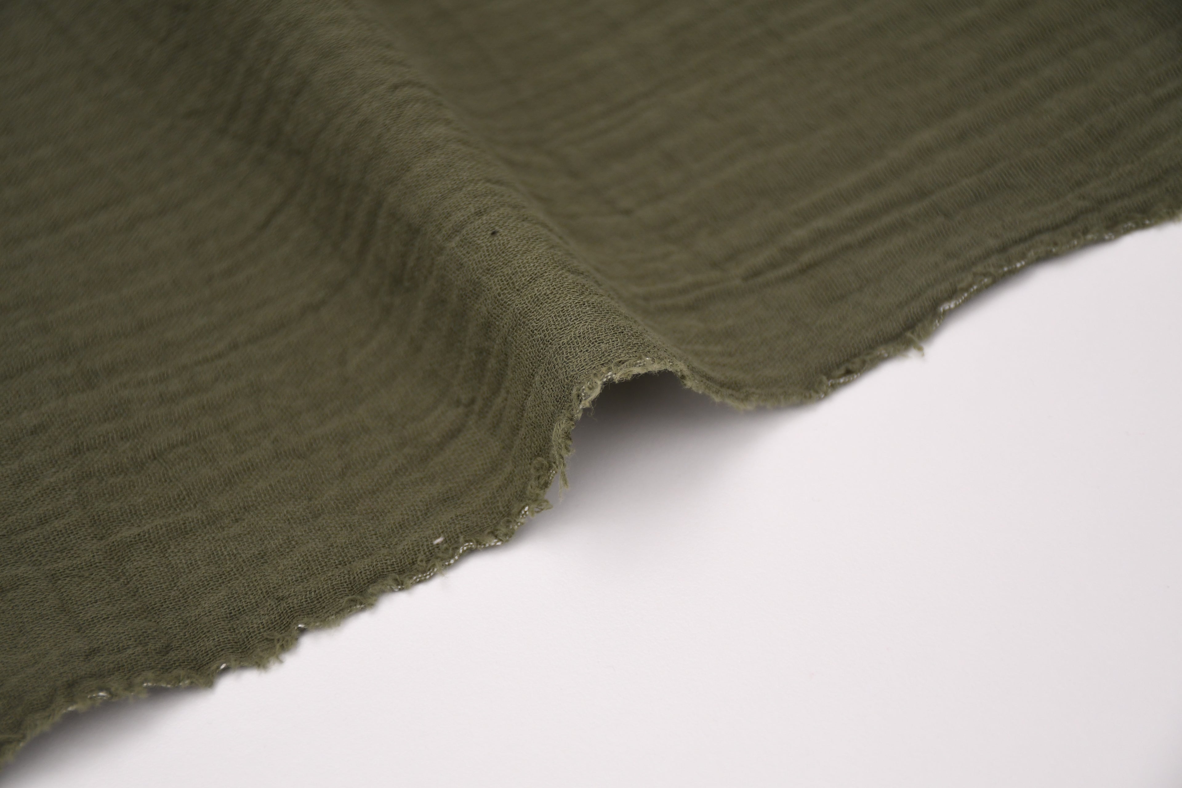 100% Cotton Double Gauze Muslin Fabric -  Army