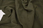 100% Cotton Double Gauze Muslin Fabric -  Army
