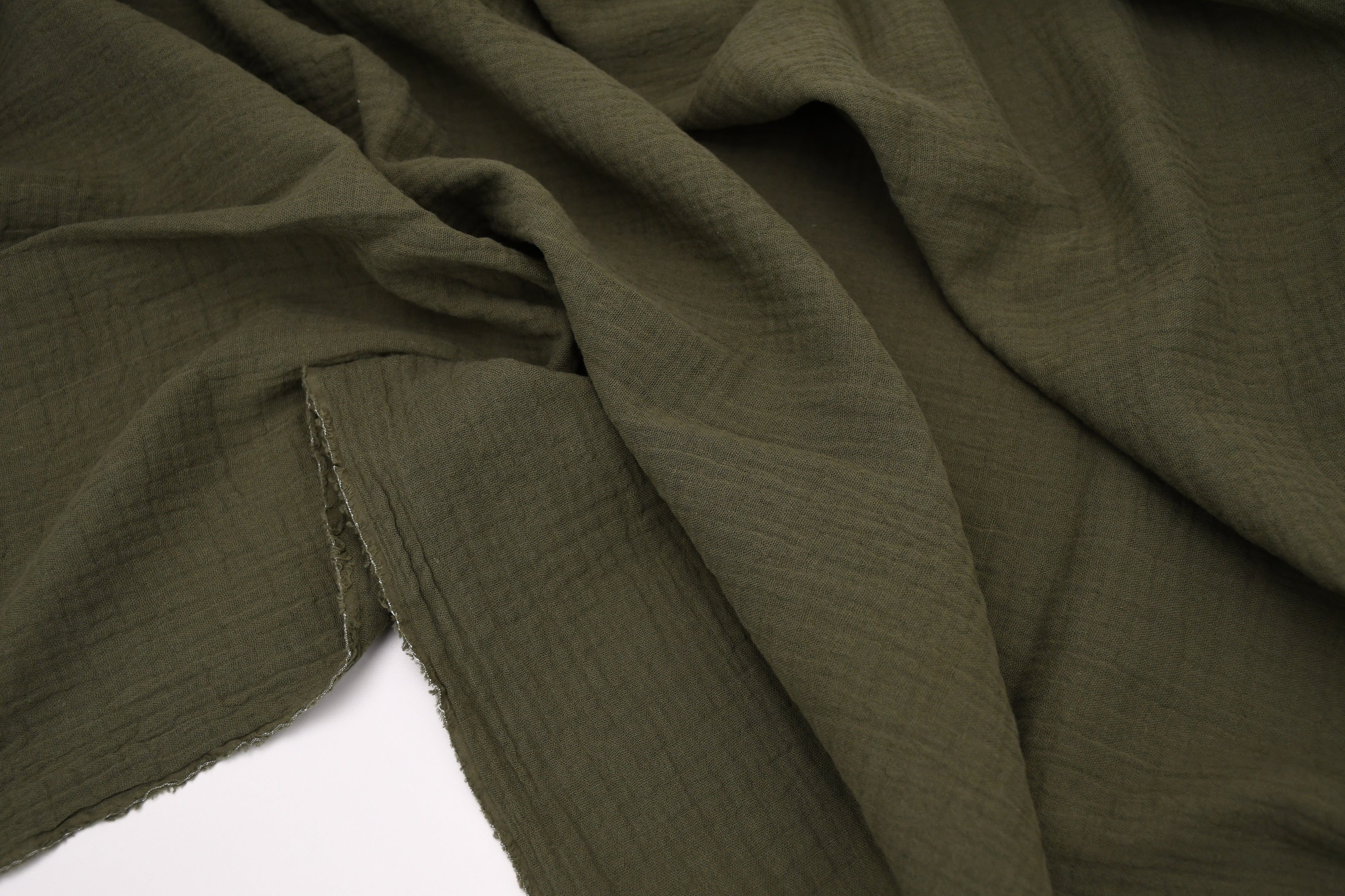 100% Cotton Double Gauze Muslin Fabric -  Army