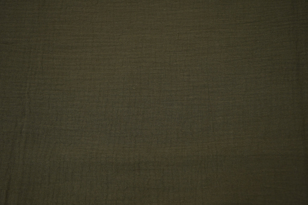 100% Cotton Double Gauze Muslin Fabric -  Army
