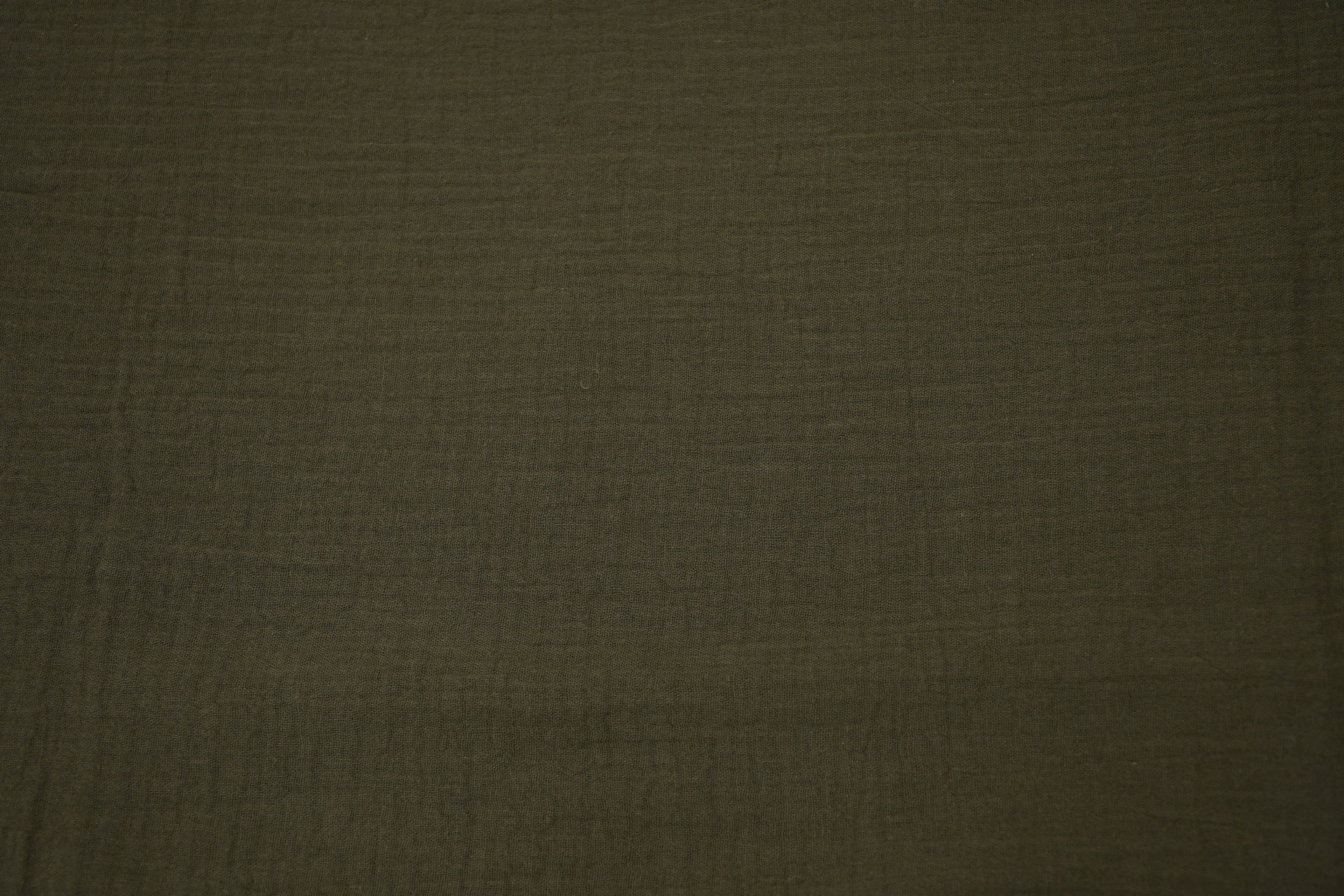 100% Cotton Double Gauze Muslin Fabric -  Army