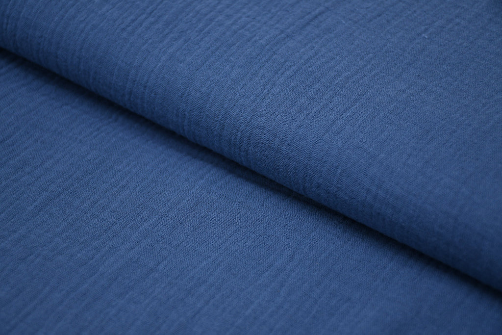 100% Cotton Double Gauze Muslin Fabric - Pacific Blue