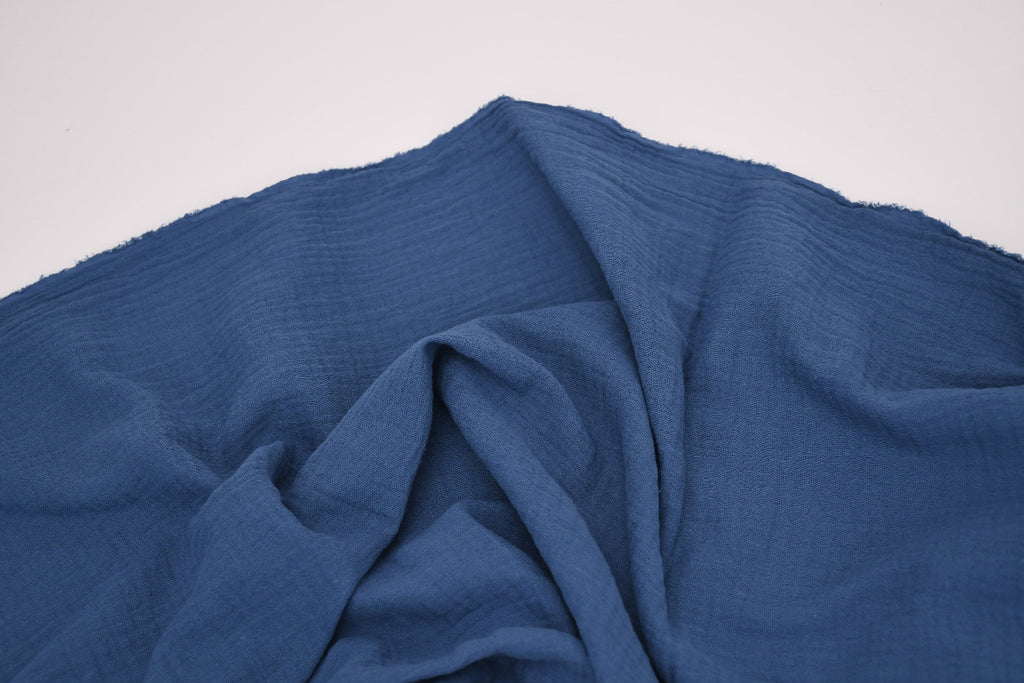 100% Cotton Double Gauze Muslin Fabric - Pacific Blue